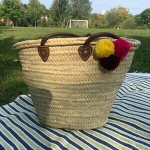NEW straw basket tote bag